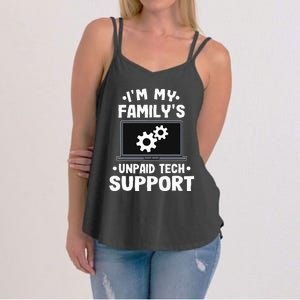 I'm My Family's Unpaid Tech Support Funny Computer Engineer Women's Strappy Tank