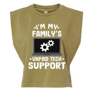 I'm My Family's Unpaid Tech Support Funny Computer Engineer Garment-Dyed Women's Muscle Tee