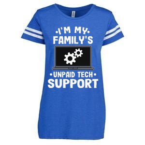 I'm My Family's Unpaid Tech Support Funny Computer Engineer Enza Ladies Jersey Football T-Shirt