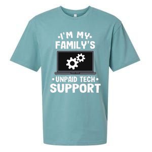 I'm My Family's Unpaid Tech Support Funny Computer Engineer Sueded Cloud Jersey T-Shirt