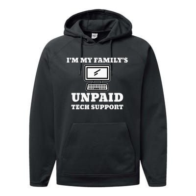 I'm My Family's Unpaid Tech Support Funny Computer Performance Fleece Hoodie