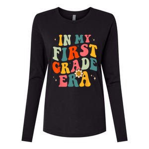 In My First Grade Era 1st Grade Teacher Groovy Retro Womens Cotton Relaxed Long Sleeve T-Shirt