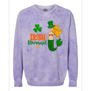 Irish Mermaid Funny Sarcastic St Patrick's Day Leprechaun Gift Colorblast Crewneck Sweatshirt