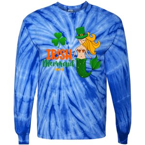 Irish Mermaid Funny Sarcastic St Patrick's Day Leprechaun Gift Tie-Dye Long Sleeve Shirt