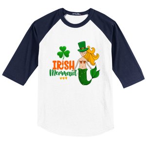 Irish Mermaid Funny Sarcastic St Patrick's Day Leprechaun Gift Baseball Sleeve Shirt