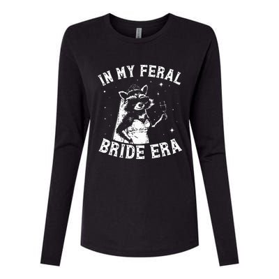 In My Feral Bride Era Raccoon Womens Cotton Relaxed Long Sleeve T-Shirt