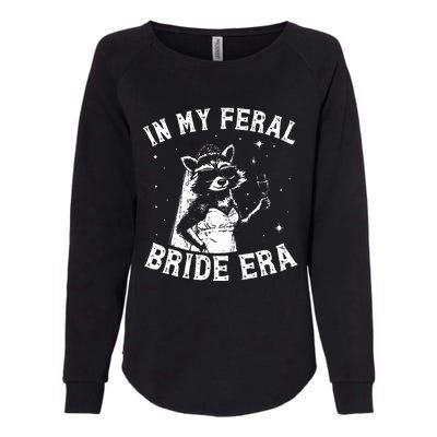 In My Feral Bride Era Raccoon Womens California Wash Sweatshirt