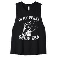 In My Feral Bride Era Raccoon Women's Racerback Cropped Tank