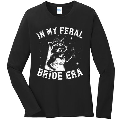 In My Feral Bride Era Raccoon Ladies Long Sleeve Shirt