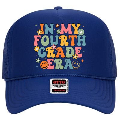 In My Fourth Grade Era Back To School 4th Grade Teacher Team High Crown Mesh Back Trucker Hat