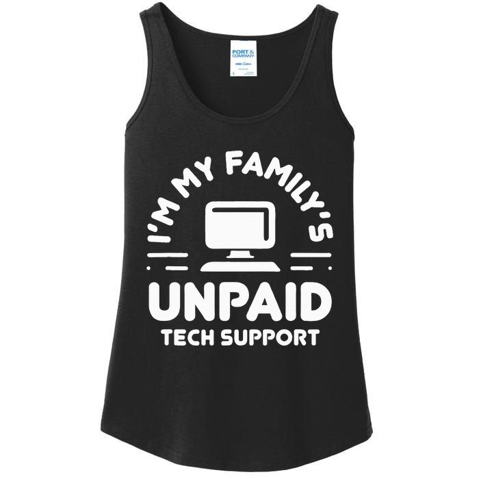 I'm My Family's Unpaid Tech Support Funny Computer Engineer Ladies Essential Tank