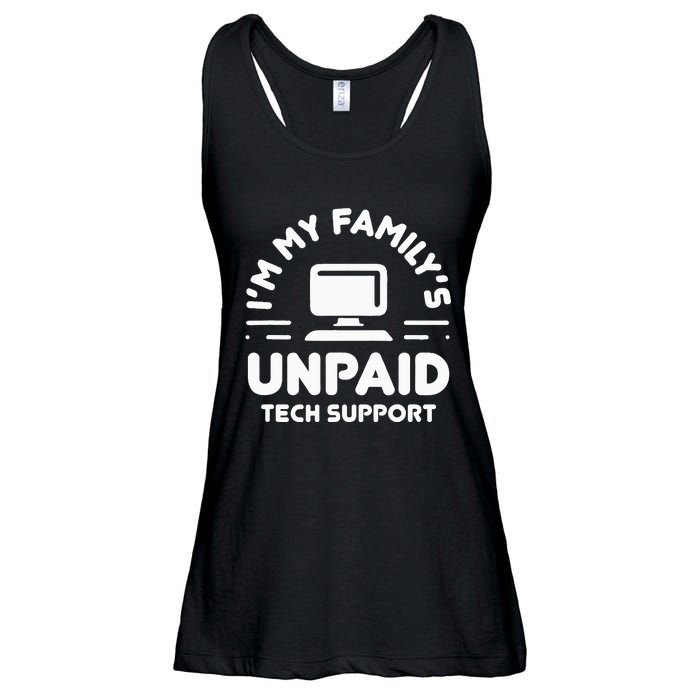 I'm My Family's Unpaid Tech Support Funny Computer Engineer Ladies Essential Flowy Tank