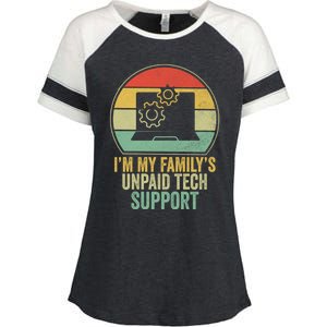 IM My FamilyS Unpaid Tech Support Funny Computer Engineer Gift Enza Ladies Jersey Colorblock Tee