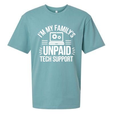 IM My FamilyS Unpaid Tech Support Funny Computer Engineer Gift Sueded Cloud Jersey T-Shirt