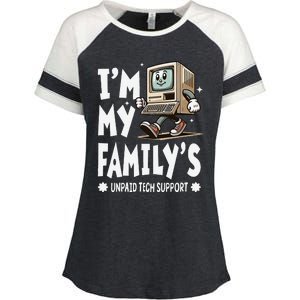 IM My FamilyS Unpaid Tech Support Funny Compute Tech Humor Enza Ladies Jersey Colorblock Tee