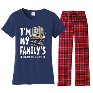 IM My FamilyS Unpaid Tech Support Funny Compute Tech Humor Women's Flannel Pajama Set