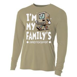 IM My FamilyS Unpaid Tech Support Funny Compute Tech Humor Cooling Performance Long Sleeve Crew