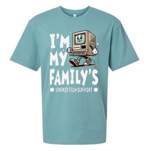 IM My FamilyS Unpaid Tech Support Funny Compute Tech Humor Sueded Cloud Jersey T-Shirt