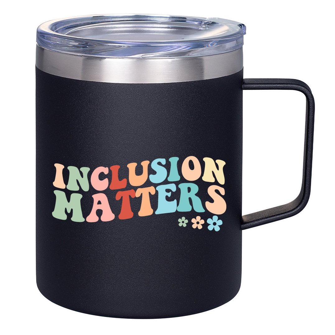 Inclusion Matters Floral Love Acceptance 12oz Stainless Steel Coffee Mug