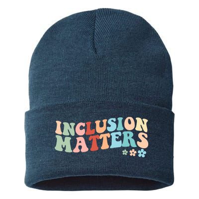 Inclusion Matters Floral Love Acceptance Sustainable Knit Beanie