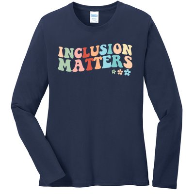 Inclusion Matters Floral Love Acceptance Ladies Long Sleeve Shirt