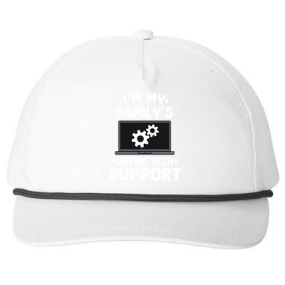 IM My FamilyS Unpaid Tech Support Funny Computer Engineer Cute Gift Snapback Five-Panel Rope Hat