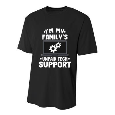 IM My FamilyS Unpaid Tech Support Funny Computer Engineer Cute Gift Youth Performance Sprint T-Shirt