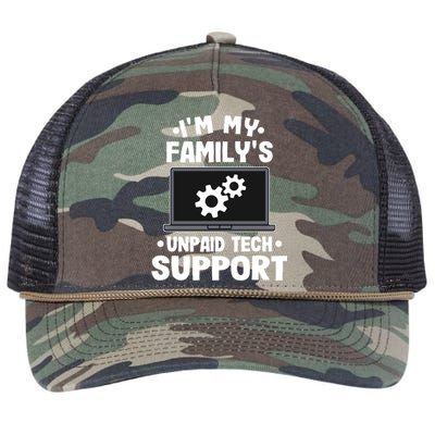 IM My FamilyS Unpaid Tech Support Funny Computer Engineer Cute Gift Retro Rope Trucker Hat Cap