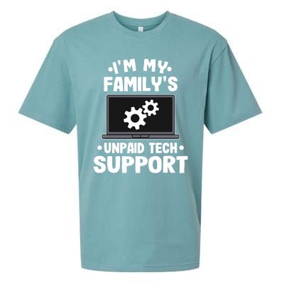 IM My FamilyS Unpaid Tech Support Funny Computer Engineer Cute Gift Sueded Cloud Jersey T-Shirt