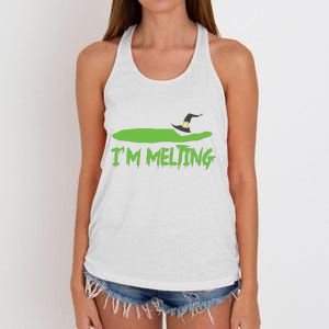 Im Melting Funny Halloween Women's Knotted Racerback Tank