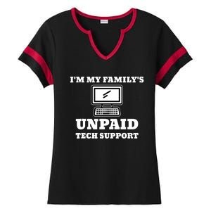 IM My FamilyS Unpaid Tech Support Funny Computer Ladies Halftime Notch Neck Tee