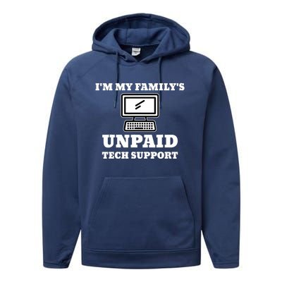 IM My FamilyS Unpaid Tech Support Funny Computer Performance Fleece Hoodie