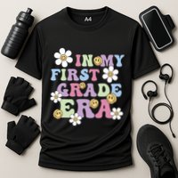 In My First Grade Era Back To School 1st Teacher Groovy Cooling Performance Crew T-Shirt