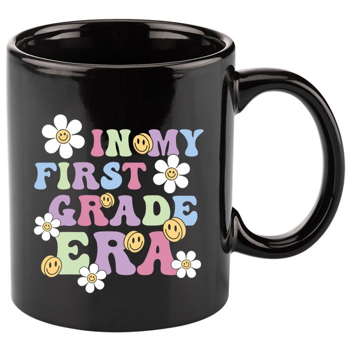 In My First Grade Era Back To School 1st Teacher Groovy 11oz C Handle Ceramic Mug