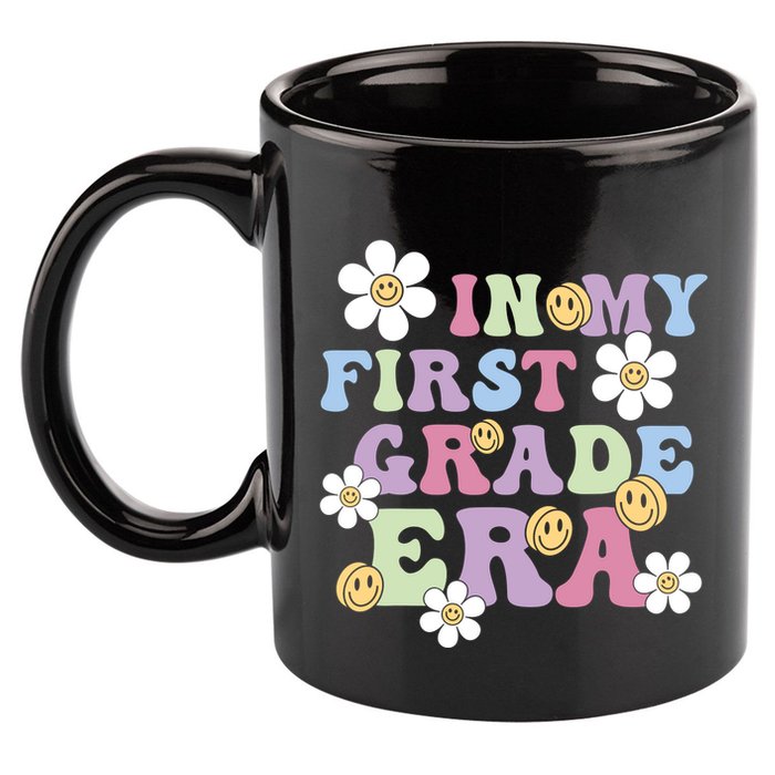 In My First Grade Era Back To School 1st Teacher Groovy 11oz C Handle Ceramic Mug