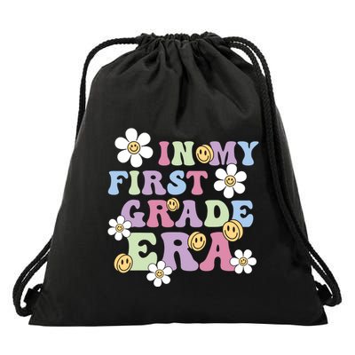 In My First Grade Era Back To School 1st Teacher Groovy Drawstring Bag