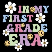 In My First Grade Era Back To School 1st Teacher Groovy 16 in Basic Backpack