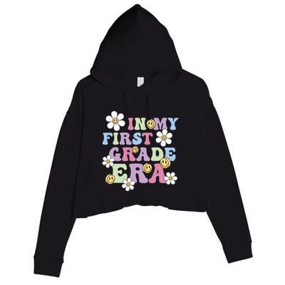 In My First Grade Era Back To School 1st Teacher Groovy Crop Fleece Hoodie
