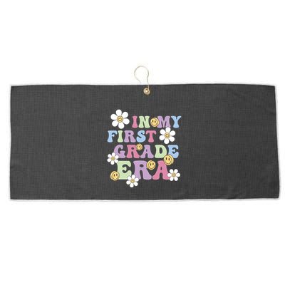 In My First Grade Era Back To School 1st Teacher Groovy Large Microfiber Waffle Golf Towel