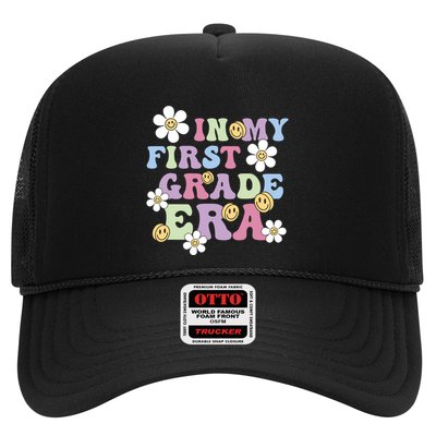 In My First Grade Era Back To School 1st Teacher Groovy Trucker Hat
