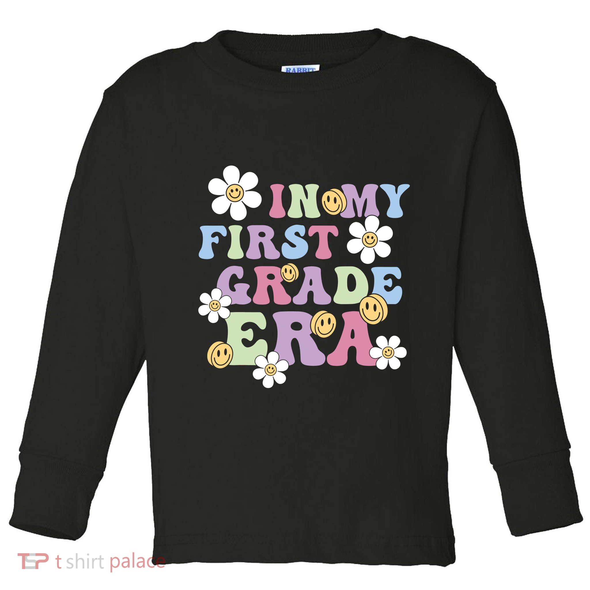 In My First Grade Era Back To School 1st Teacher Groovy Toddler Long Sleeve Shirt