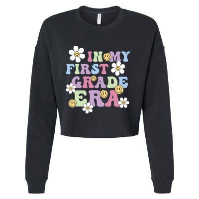 In My First Grade Era Back To School 1st Teacher Groovy Cropped Pullover Crew