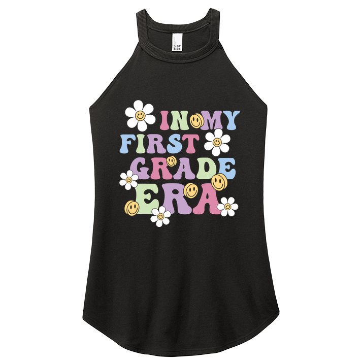 In My First Grade Era Back To School 1st Teacher Groovy Women's Perfect Tri Rocker Tank