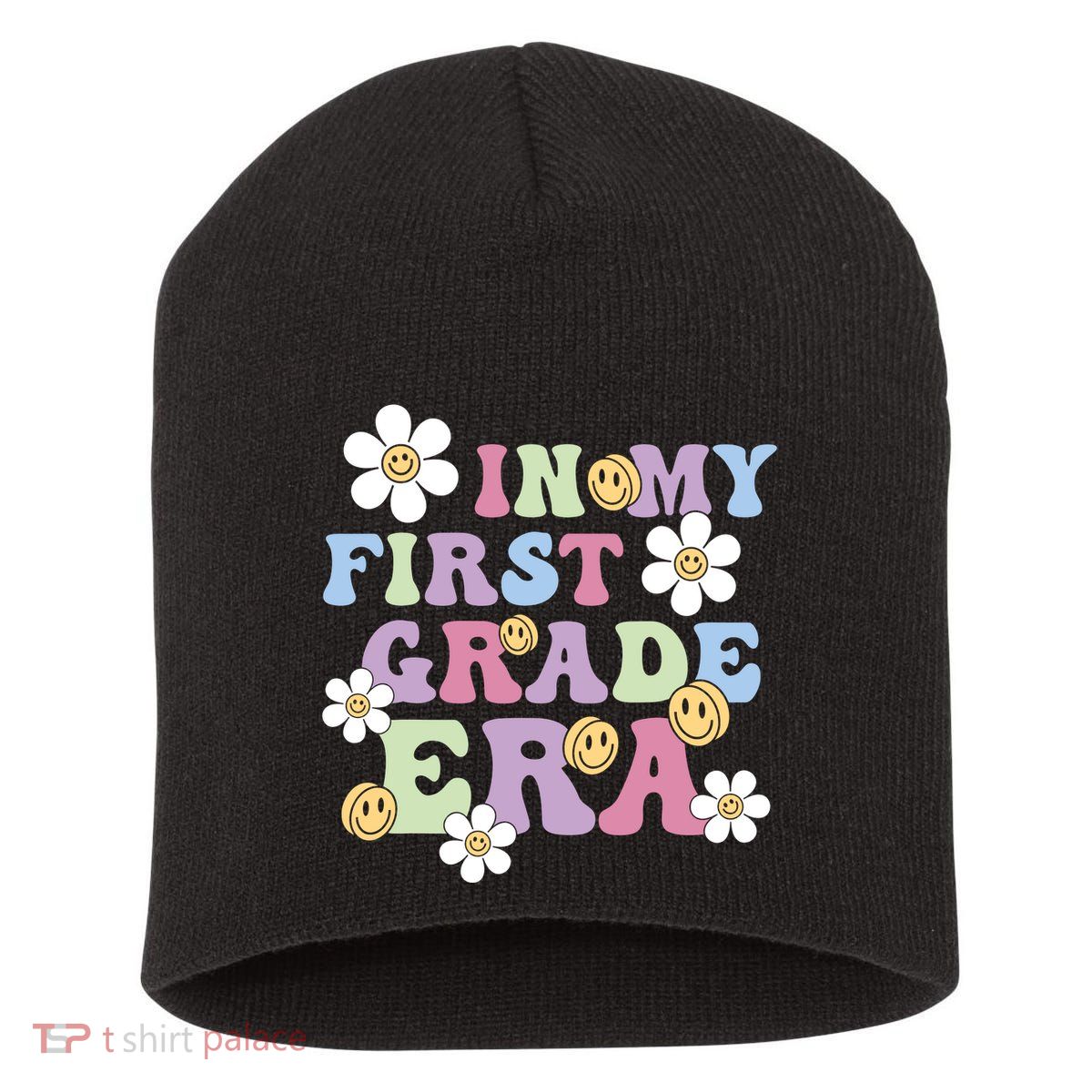 In My First Grade Era Back To School 1st Teacher Groovy Short Acrylic Beanie