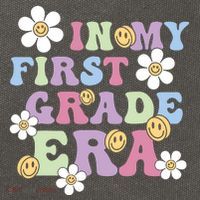 In My First Grade Era Back To School 1st Teacher Groovy Cotton Canvas Backpack