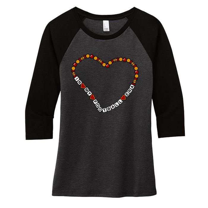 In My Football Era Friendship Bracelet Women's Tri-Blend 3/4-Sleeve Raglan Shirt