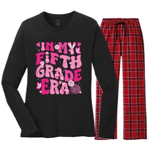 In My Fifth Grade Era Teachers Women Back To School Girl Women's Long Sleeve Flannel Pajama Set 