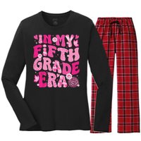 In My Fifth Grade Era Teachers Women Back To School Girl Women's Long Sleeve Flannel Pajama Set 