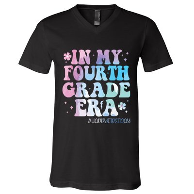 In My Fourth Grade Era Back To School 4th Grade Teacher V-Neck T-Shirt