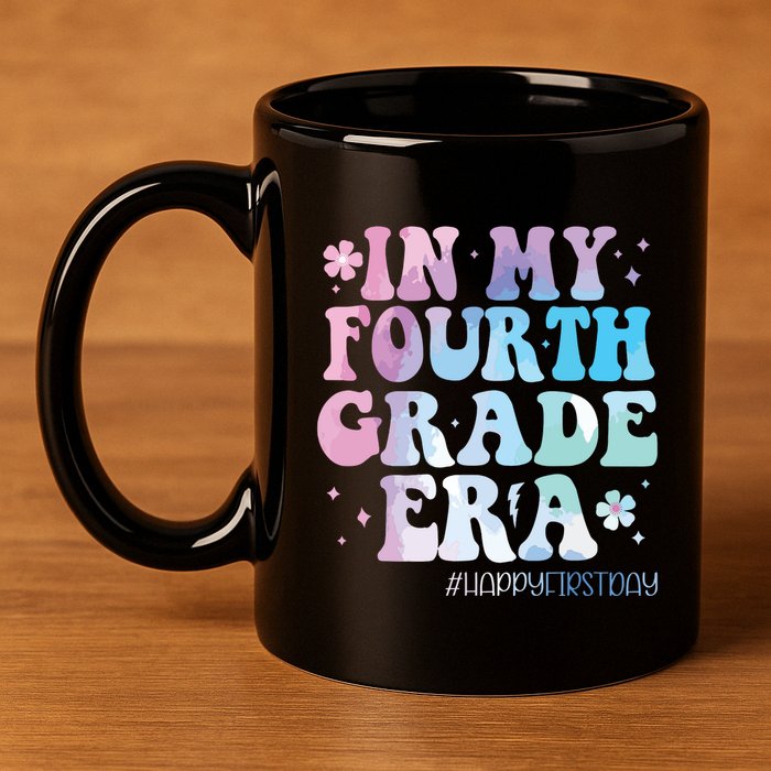 In My Fourth Grade Era Back To School 4th Grade Teacher 11oz C Handle Ceramic Mug